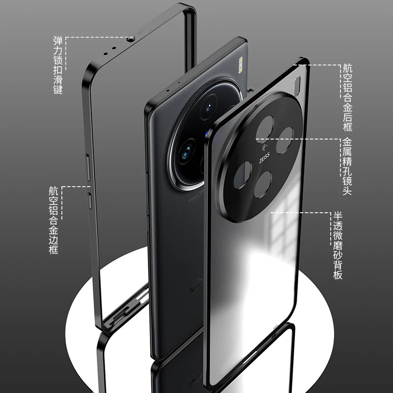 

Чехол из алюминиевого сплава для VIVO X200 Pro X200Pro, чехлы из магнитного стекла для VIVO X200, матовый противоударный бампер, принципиально