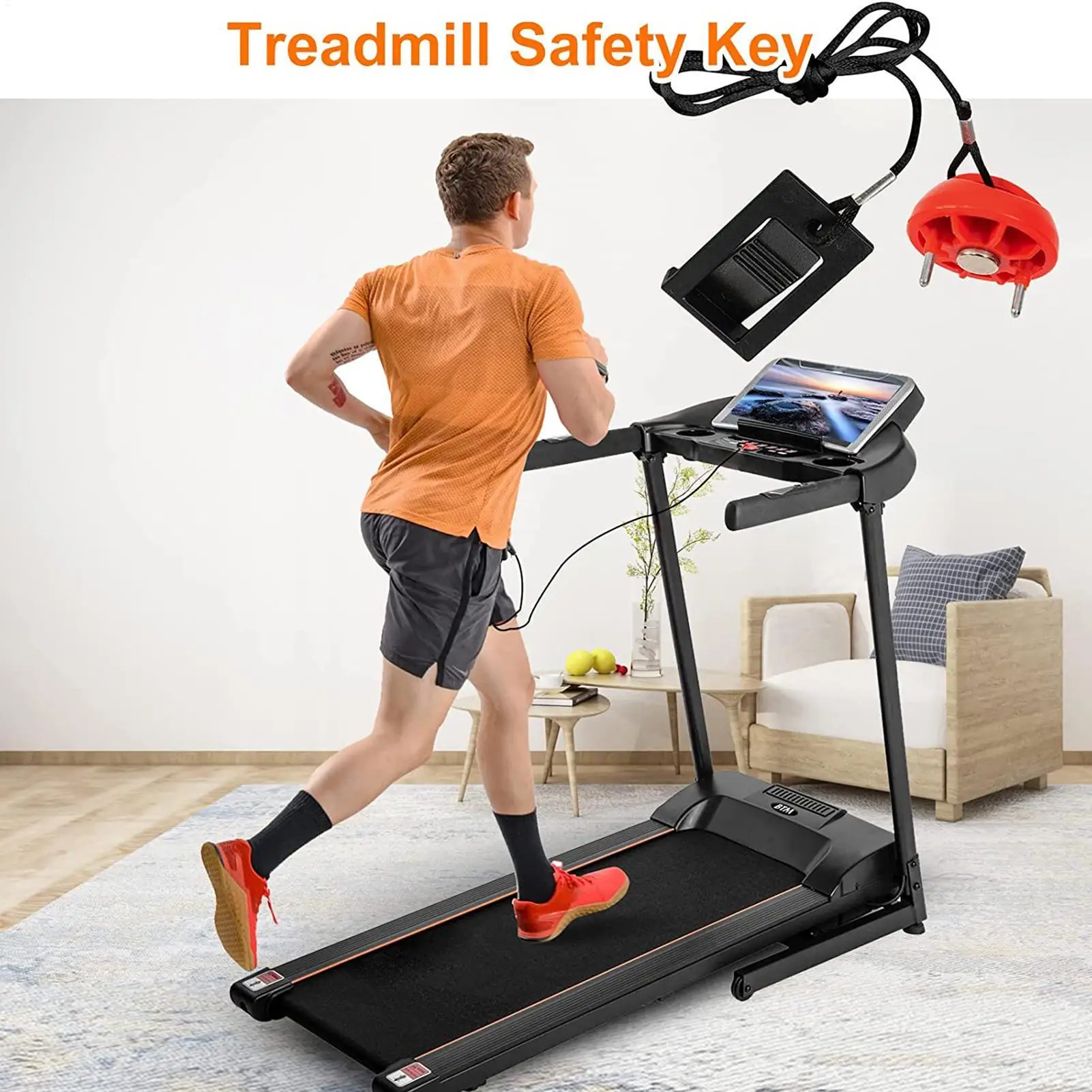 Treadmill Emergency Stop Key Replacement Round Socket Magnet Double Insert Universal Fitness Equipment Safety Accessories