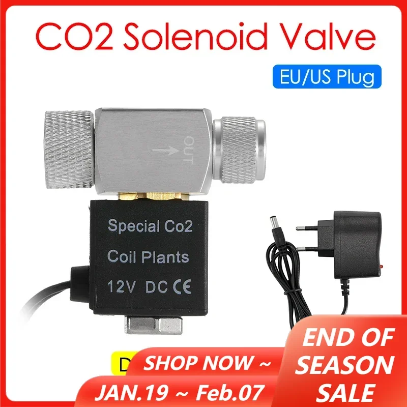 Aluminum Alloy CO2 Solenoid Valve Regulator Electric Low Temperature Magnetic Valve For Fish Tank Aquarium Accessories DC12V