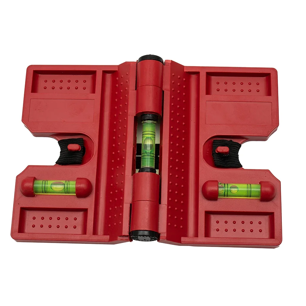 Brand New Meter Post Post Level Tool Versatile Adjustable Plastic Vertical W/ Strap With Straps 3 Vials 4 Strips