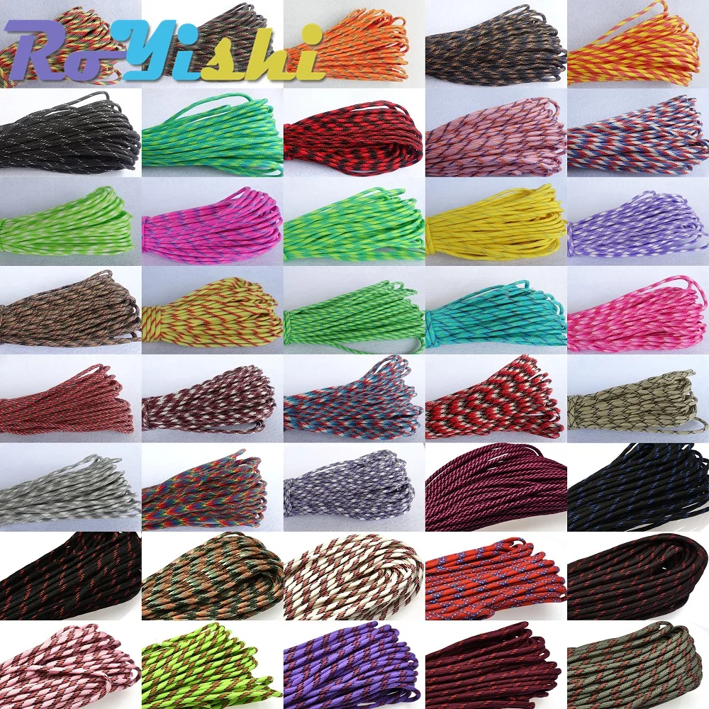 1pc 100FT 550 Paracord Parachute Cord Lanyard Mil Spec Type III 7 Strand Core For Climbing Camping Buckles Bracelet 81-120