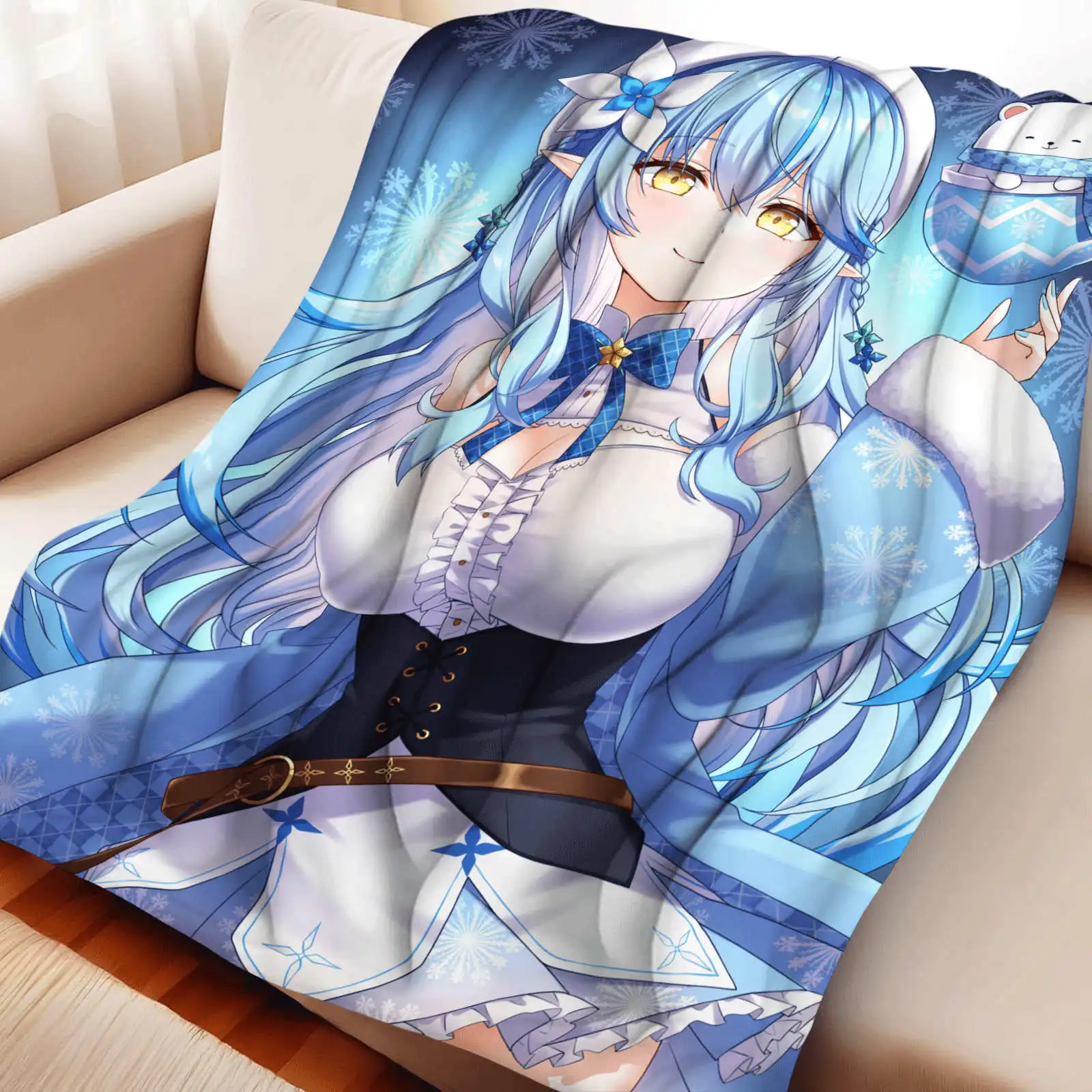 

Cartoon Cute Universal Flannel Blanket Anime Printed Warm Soft Blankets Decor Home Bedding Multifunctional Blankets