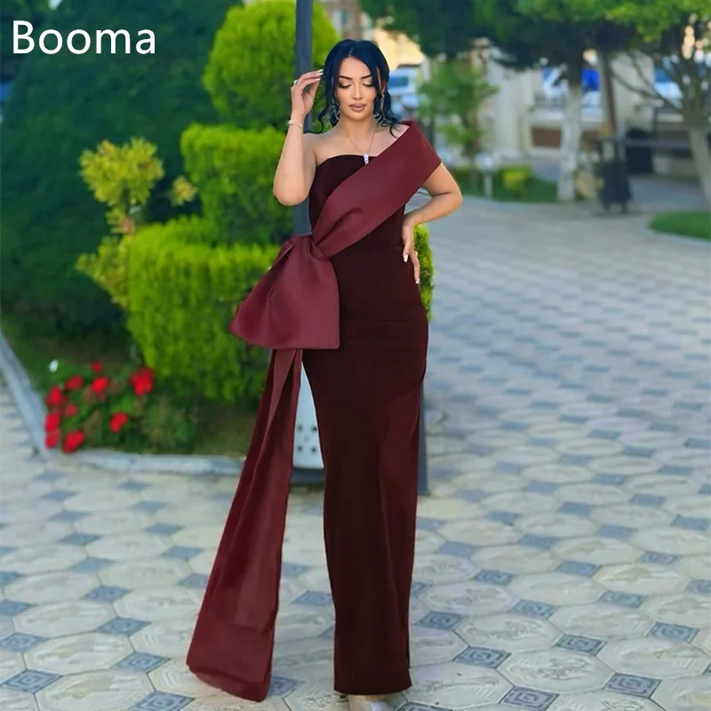 

Booma Strapless Mermaid Evening Dresses Formal Party Gowns for Women Pleat Satin Sleeveless Elegant Prom Gown Customize 2025