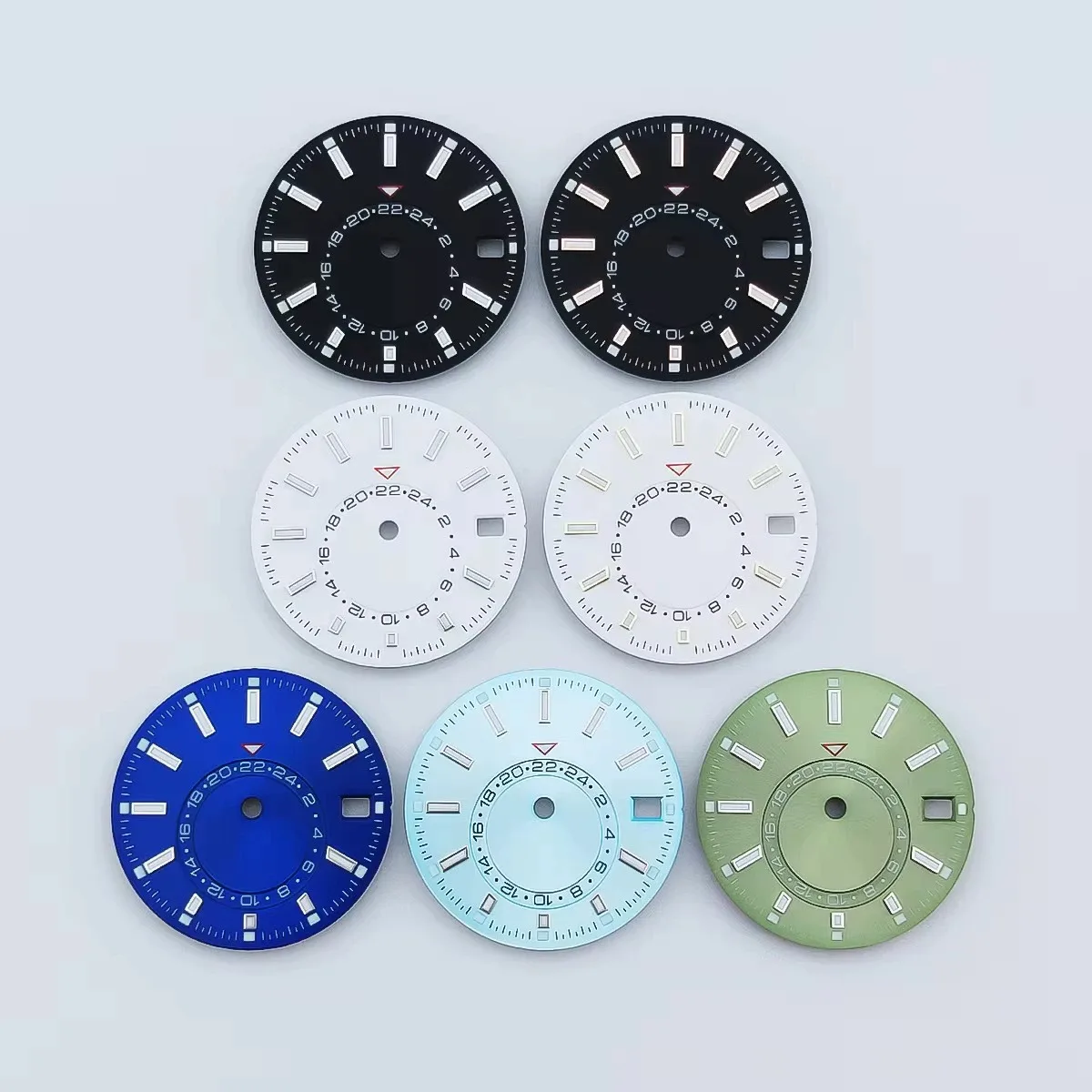 

28.5mm No Logo Dial Fit NH35/NH36/4R/7S Automatic Movement Green Luminous Watch Modification Accessories Custom Logo