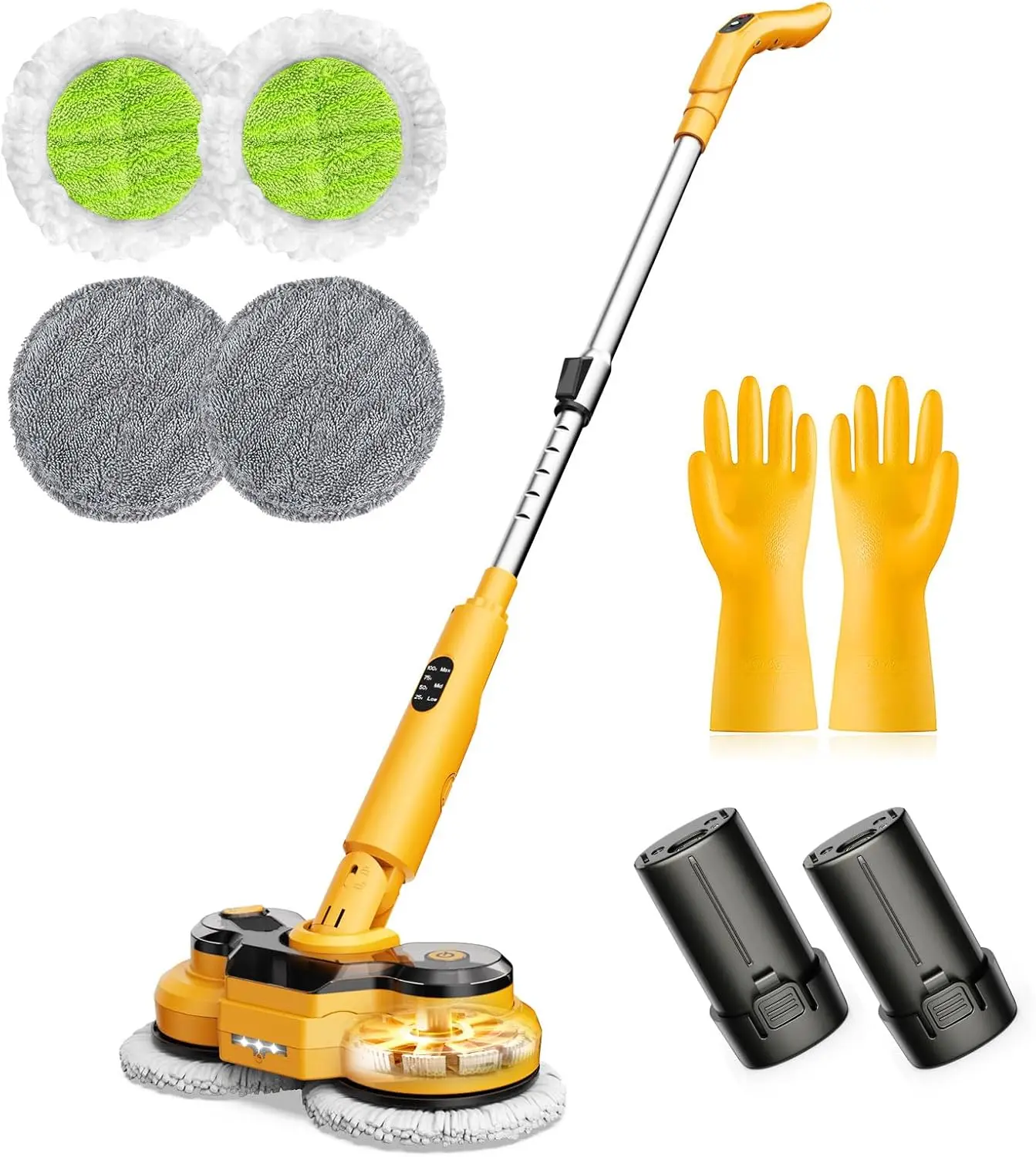 

Cordless Electric Spin Mop with 5000mAh Battery, 800RPM, LED Light & Smart Display for Floor Cleaning