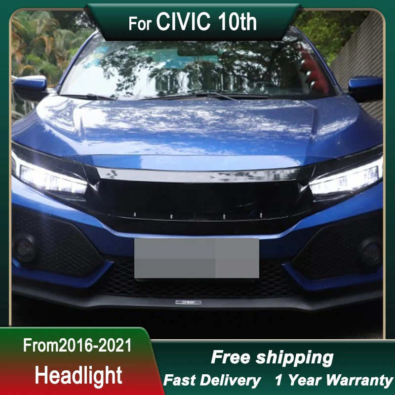 سيارة المصابيح الأمامية لهوندا سيفيك 10Gen 2016-2021 LED رئيس مصباح ترقية DRL ديناميكية مصباح إشارة رئيس مصباح الجبهة ضوء الجمعية