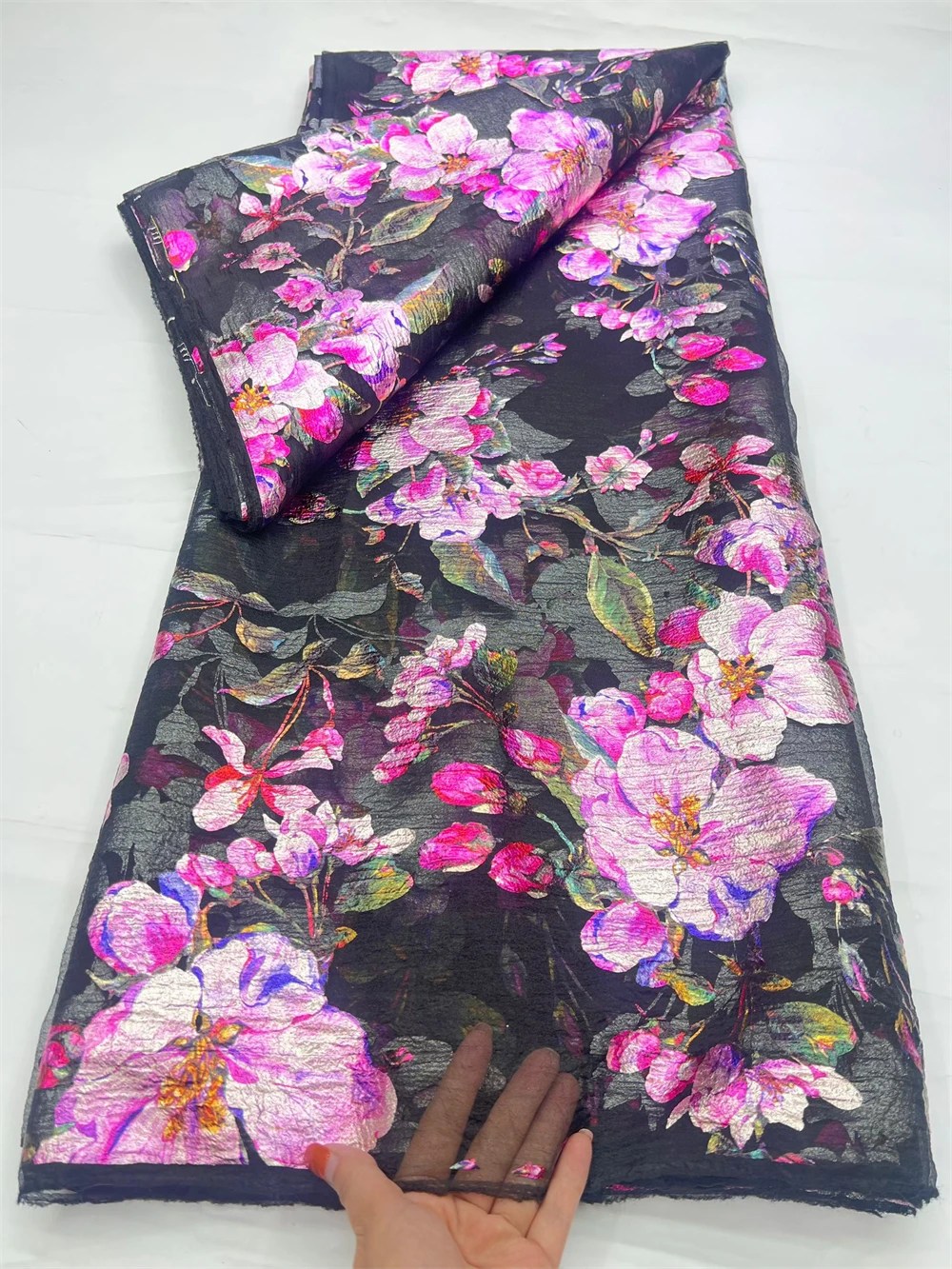 2026 Latest African Brocade Lace Fabric Nigerian Jacquard Lace Fabric Organza Lace for Evening Prom for Women Dresses view 2