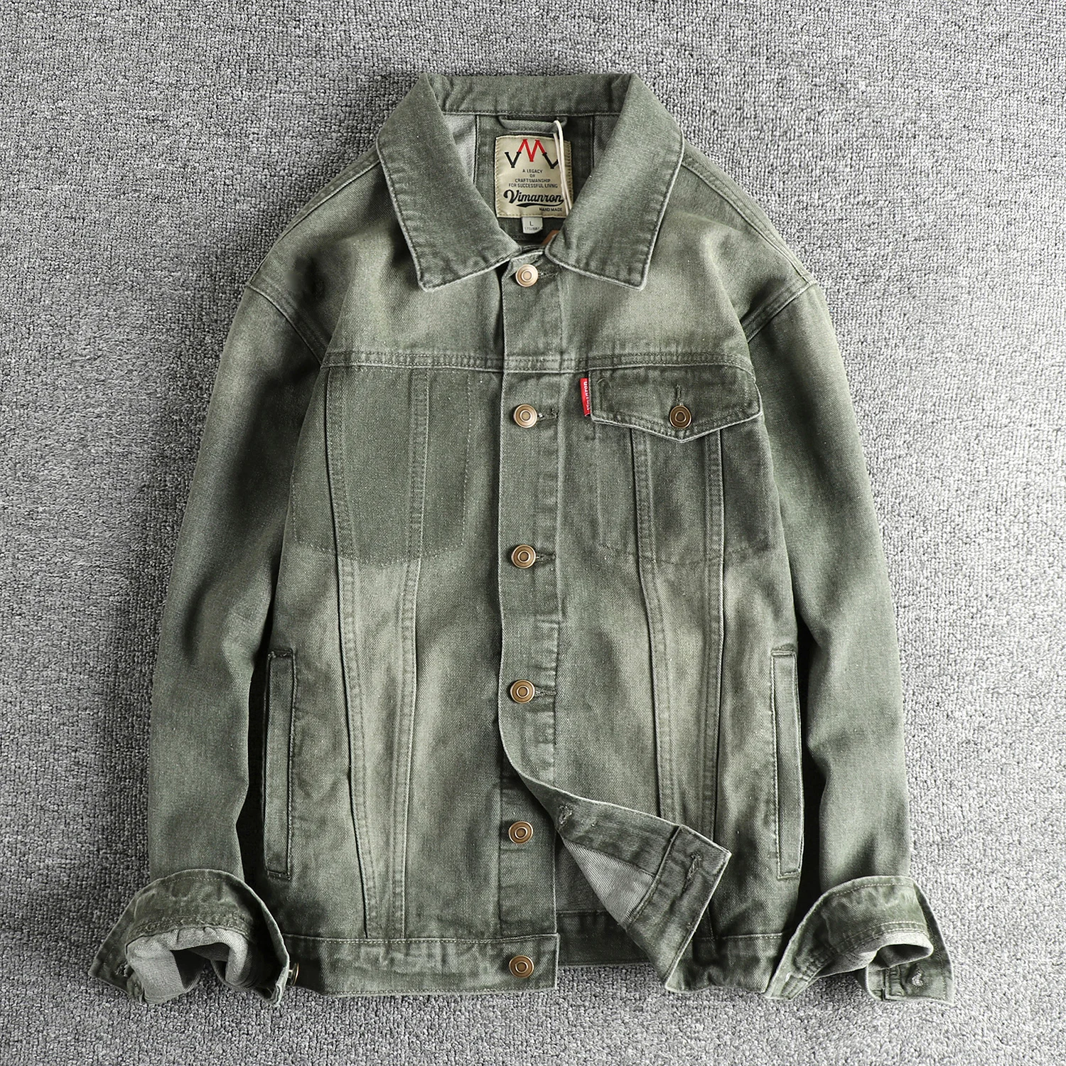 2025 Spring and Autumn New American Retro Denim Cargo Jacket Men's Simple Fashion 100% Cotton Washed Old Casual Loose Youth Coat