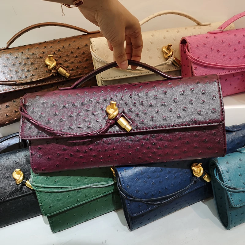 

Stylish Ostrich Pattern Women's Crossbody Handbags Trendy Clutch Evening Purses for Women High Quality Designer Pu Shoulder Bags