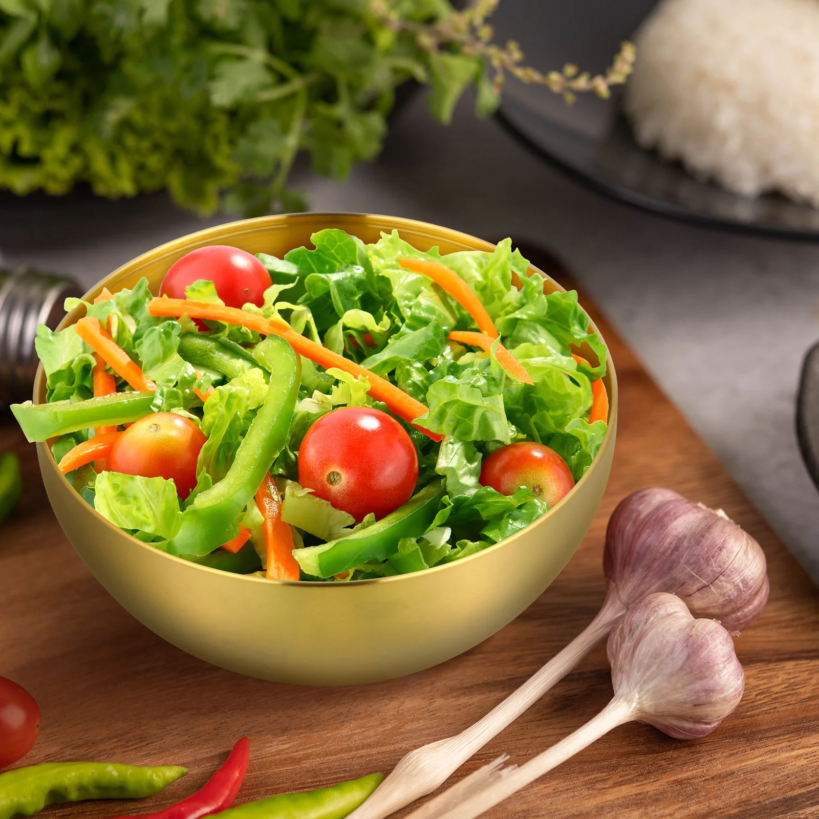 

2Pcs Simple Stainless Steel Bowl Food Storage Container Lightweight for Home Kitchen Use Stainless Steel Bowl