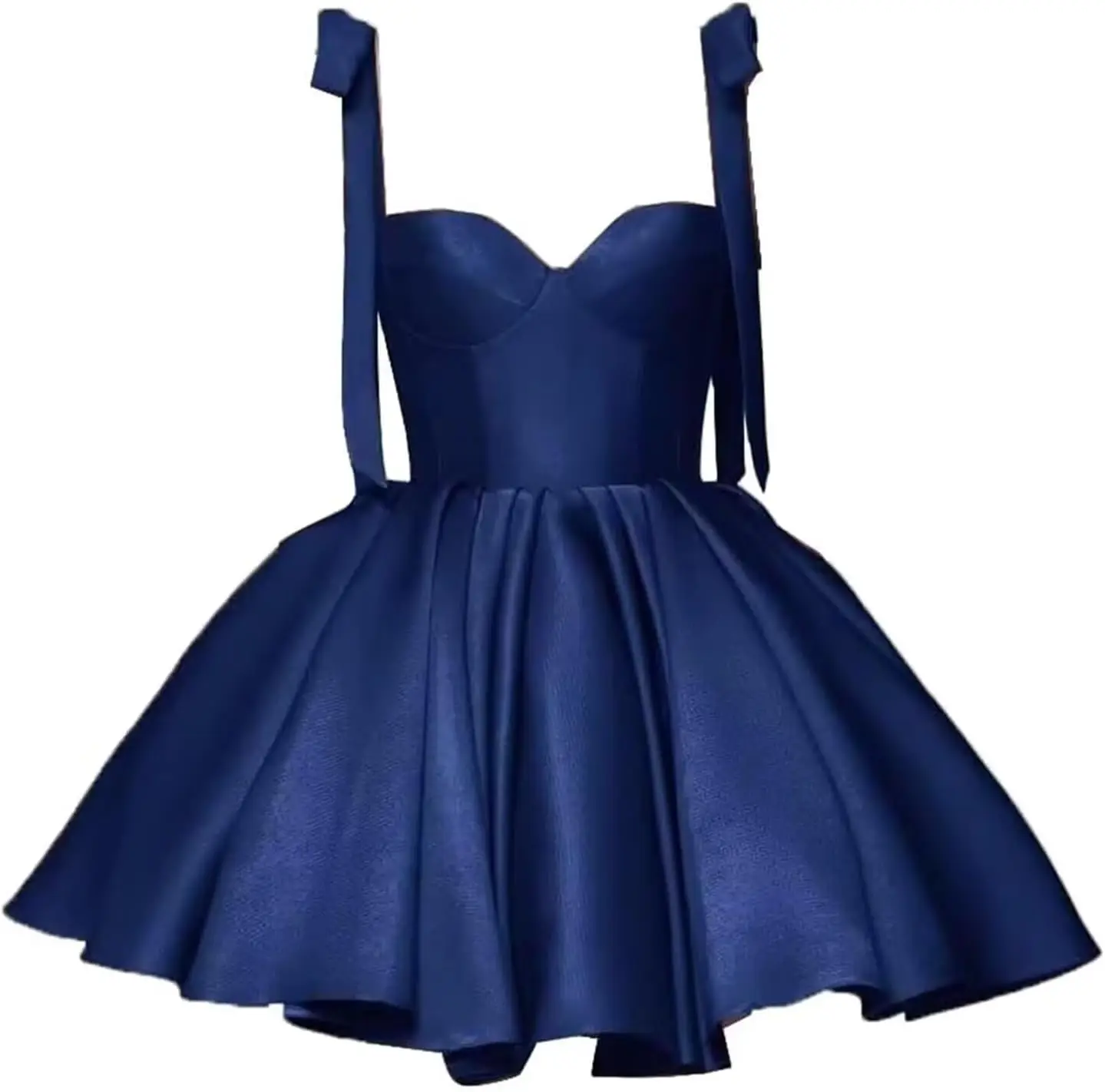 

Off Shoulder Satin Back To School Dress for Teenagers, 2025 Fluffy Bow A-line Suspender Mini Dress, Formal Elegant Evening Gown