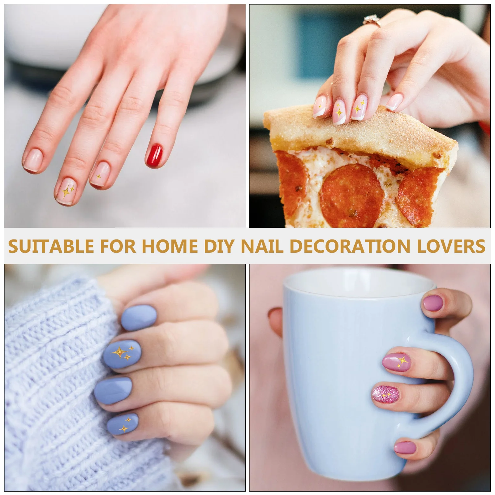 

Stickers 5 Sheets Diy Nail Art Decals Manicure Decoration Self-Adhesive Tips For Natural Artificial Nails Nail Charm