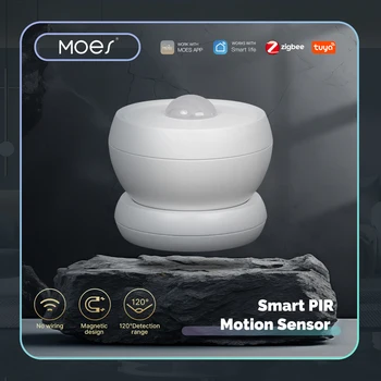 MOES Tuya Zigbee Smart PIR-sensor Menselijk lichaam Infrarood bewegingsmelder met magnetische basis Home Security Automation Batterijvoeding