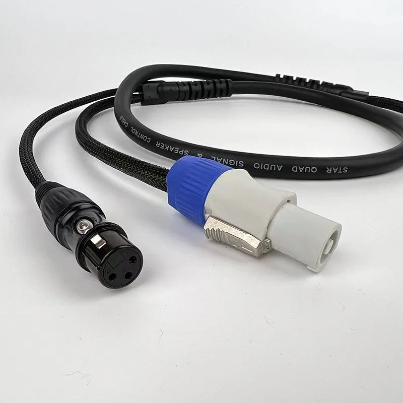 2in1 DMX Cable Powercon IN/OUT Power Cable Combination XLR DMX 512 Line For Moving Head Daisy Chain Connection Signal Transit