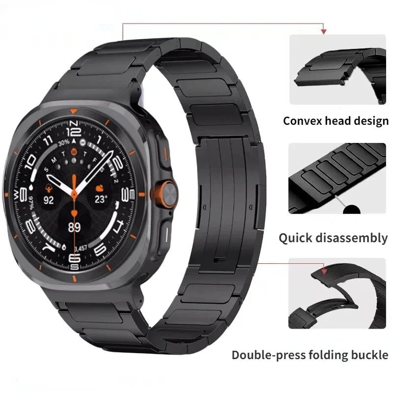 Correa de Metal de aleación de titanio para Samsung Galaxy Watch Ultra, pulsera de acero inoxidable de 47mm para Galaxy Watch 7, Correa Ultra