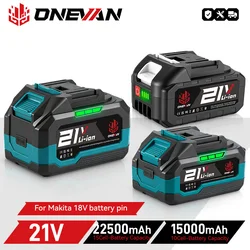 Rechargeable Lithium Battery 15000mAh 22500mAh Battery Capacity Indicator For Makita 18V Battery Pin Electric Wrench Power Tool