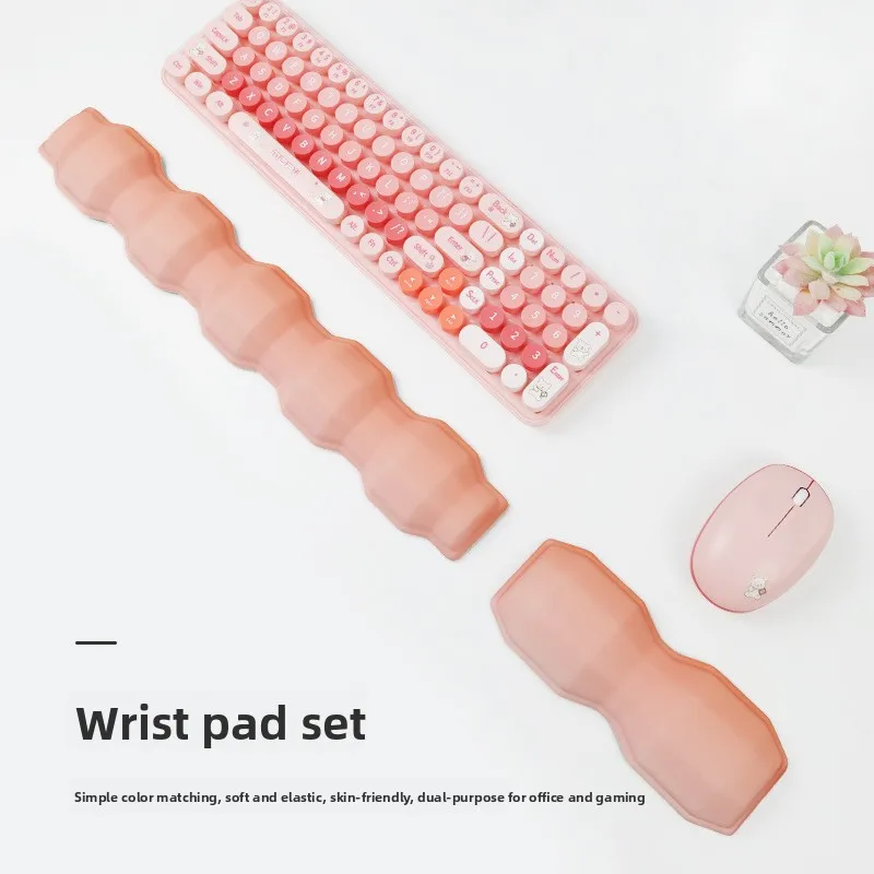 Gradient Dumbbell Shaped Wrist Rest Foam Mouse Pad Keyboard Support Ergonomic Desk Set for Office Gaming