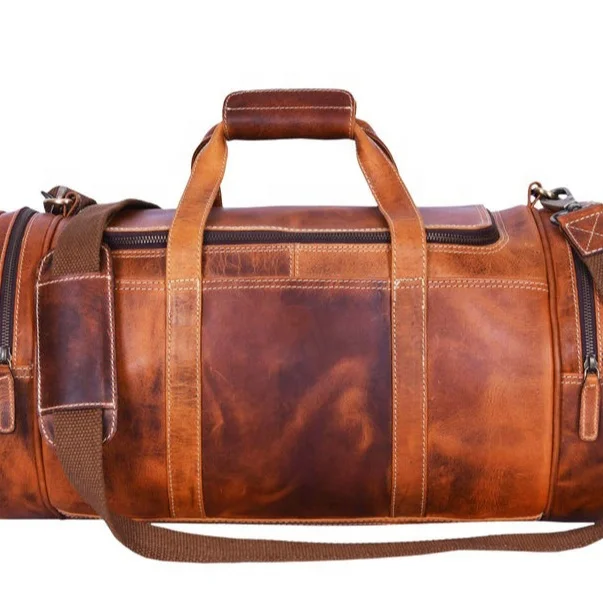 

Leather Travel Barrel Bag Duffel for Men Weekend MOQ Waterproof Women Men Polyester Gym Backpack Custom ALO-0003