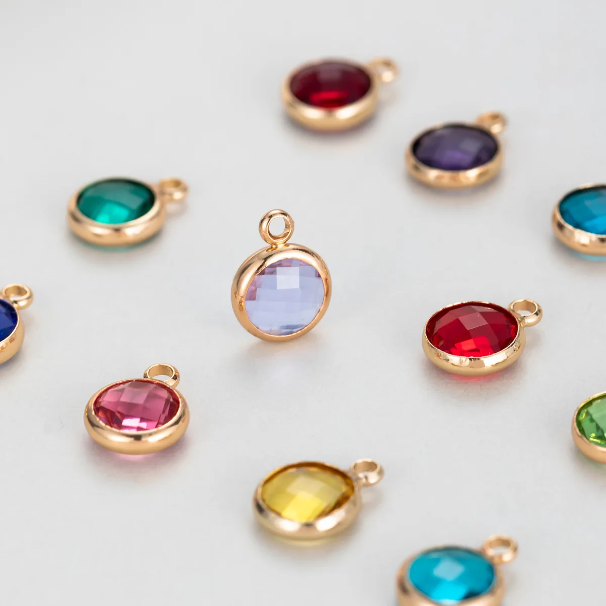 Fnixtar 12pcs 9mm Stainless Steel Birthstone Woman Monthly Charms Birthday Gift Fashion Jewelry Dropshipping