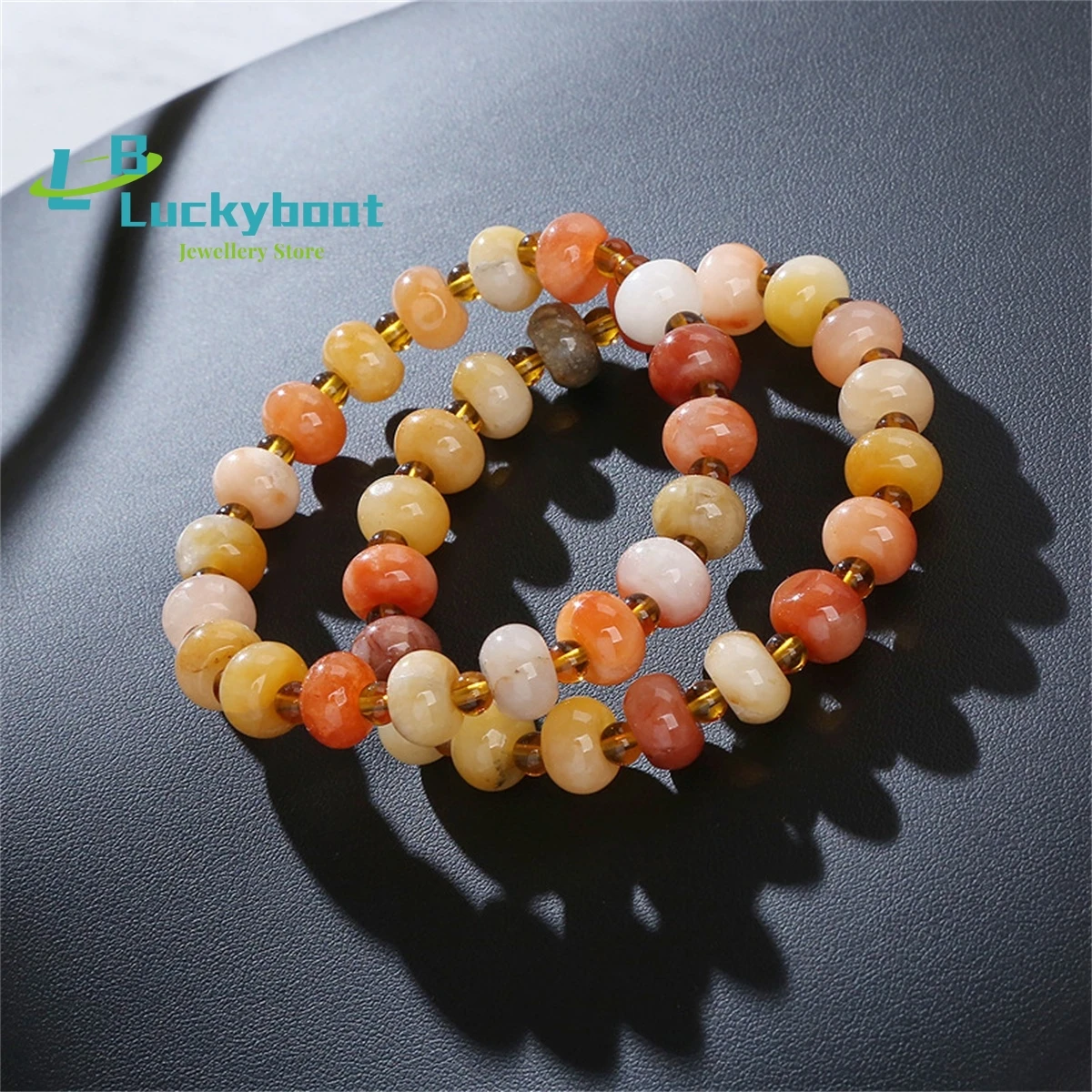 Natural Xinjiang Golden Silk Jade Handchain Colorful Candy Transfer Beads Stone  Women's Tube Beads Handjewelry Fashion Charm