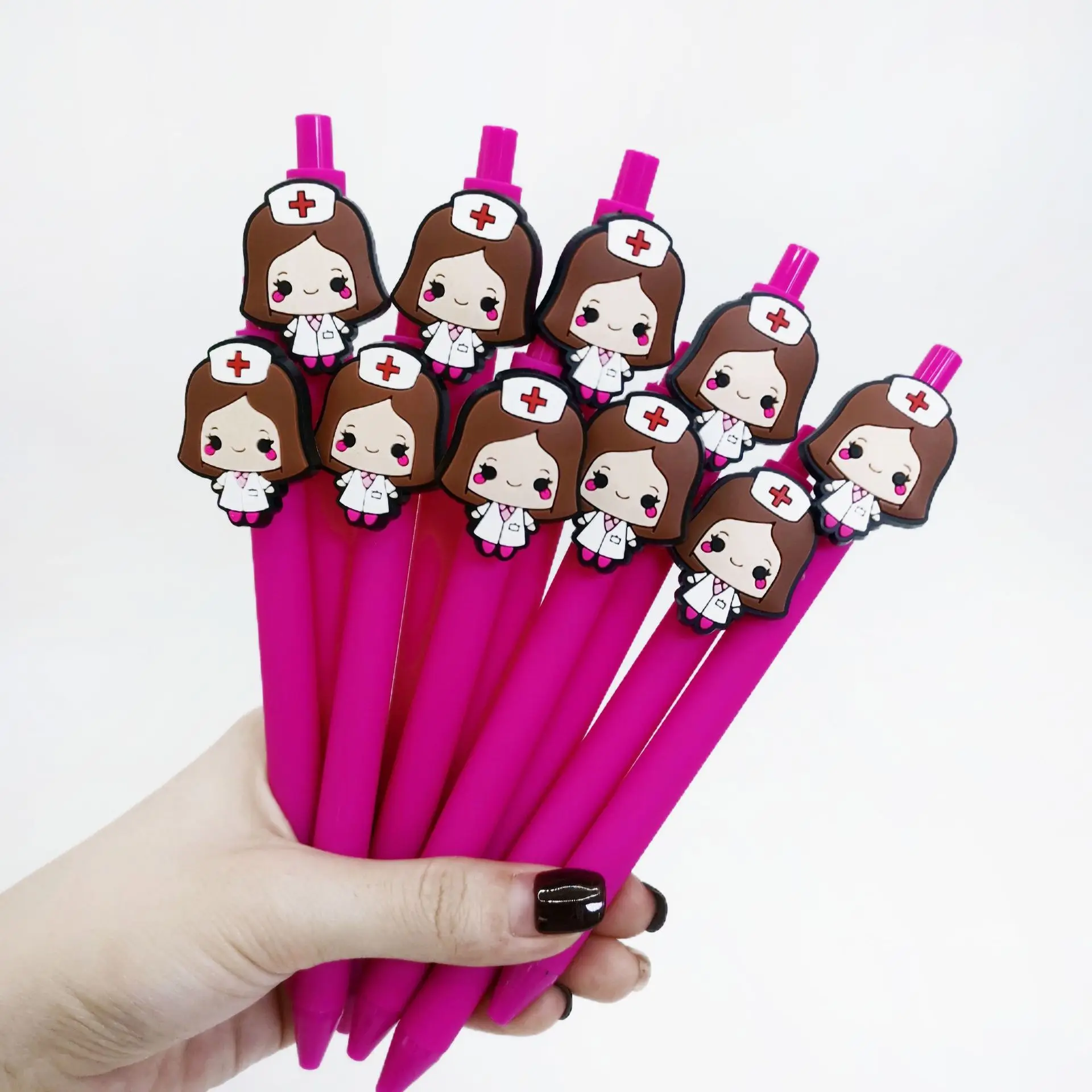 سلسلة يوم الممرضات الجديدة قلم رقعة لاصق ناعم نمط طبي الصحافة قلم محايد اللون الطبية مكتب القرطاسية الموسم هدية #4