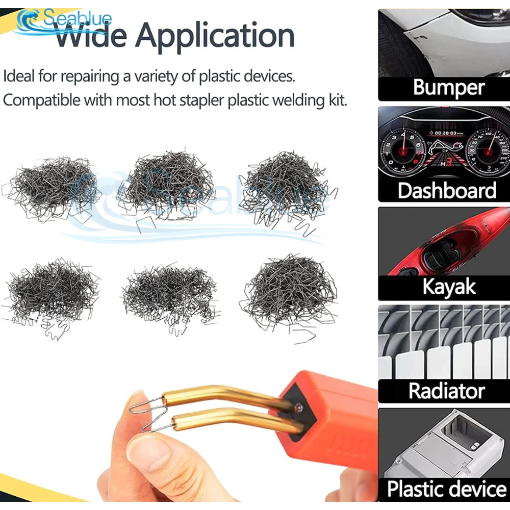 500pcs Bumper Plastic Welding Gun Machine Stainless Steel Wire Car ABS PVC nail Repair 0.6mm 0.8mm Pre cutting Available Select