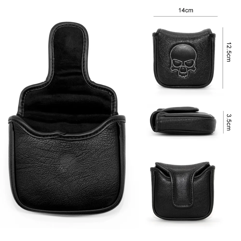 2023 Golf Club Head Covers for Putter PU Leather Square Mallet Putter Headcover with Magnetic
