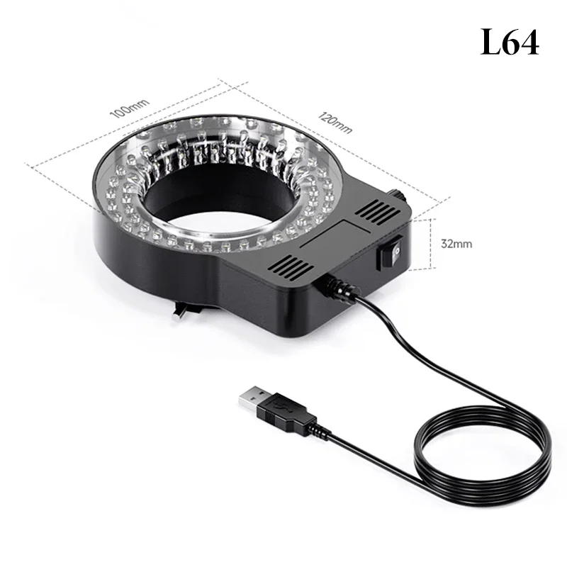 Mechanic L64/72/144 LED USB Microscope Ring Polarized Light Illuminator Lamp for Trinocular Microscope Soldering Repair
