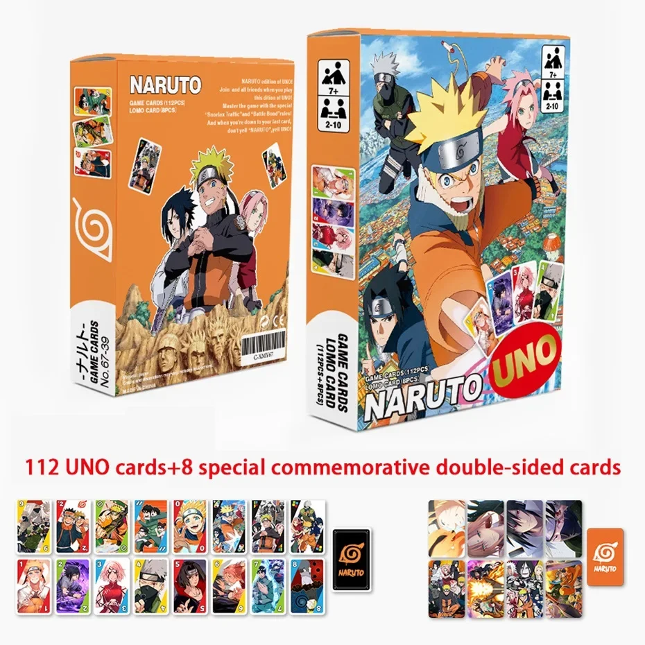 UNO One Piece NARUTO Spell Battle Chainsawman Card Game for Family Night Featuring Show Themed Graphics Kids Toys Playing Cards