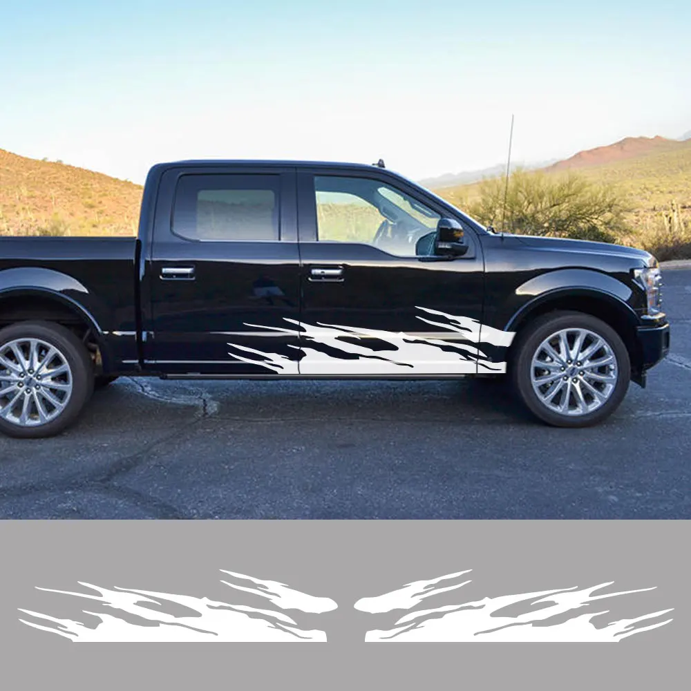 

Pickup Door Side Splash Stickers For Ford F150 Ranger Chevrolet Silverado Toyota Hilux Dodge Ram 1500 Universal Auto Decoration