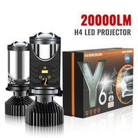 Y6 H4 LED Projector Headlight Projector Lens with Fan Cooling 90W Automobile Hi Lo Beam Bulb 12V