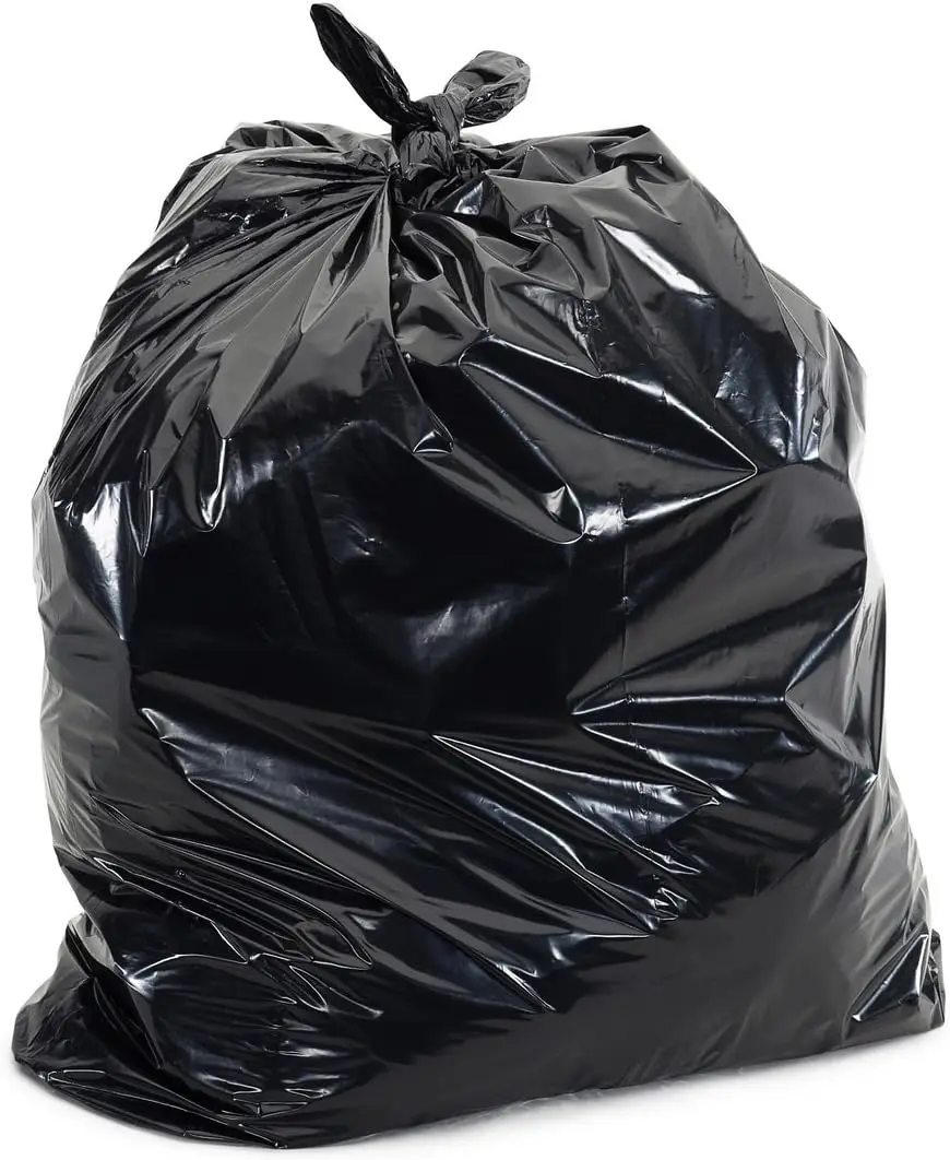 

12-16 Gallon Trash Bags, 1.0 Mil, Black Tall Garbage Can Liners, 24" x 31" (250 Case)