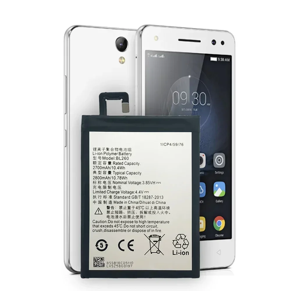 

BL260 Replacement Battery For Lenovo Vibe S1 Lite S1La40 BL-260 Mobile Phone High Quality Large Capacity Latest Bateria