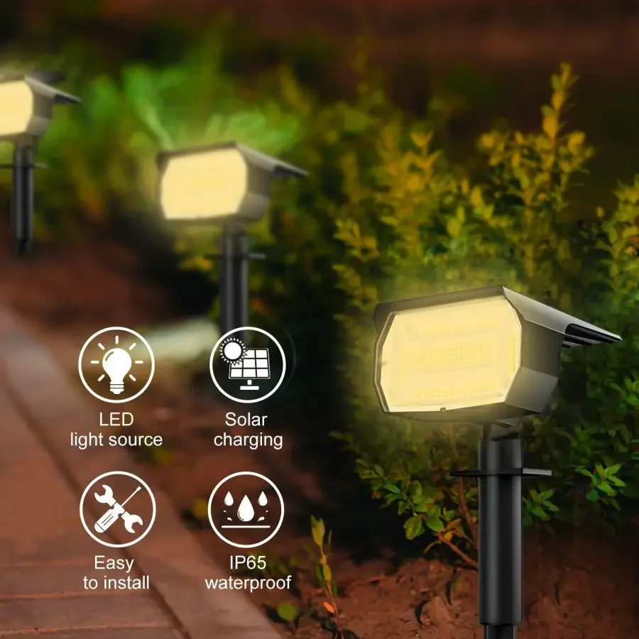 

1/2/4PCS Solar Spot Light 68/72 LED Outdoor Garden Solar Landscape Spotlights Waterproof 3 Modes Wall Light Door Backyard Garage