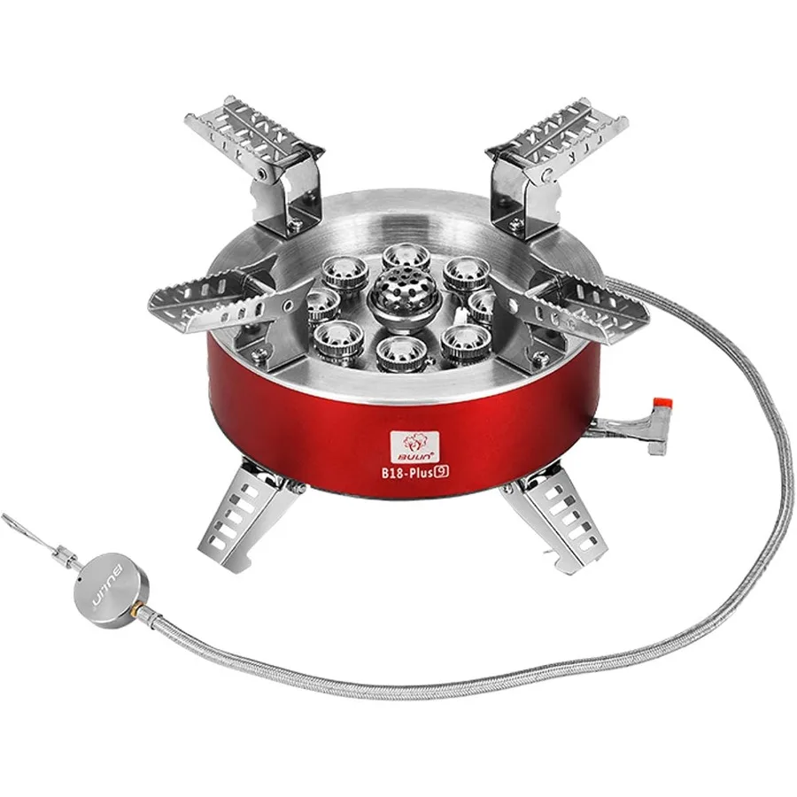 

Портативная походная плита для пикника BULIN B18 Puls 23800 Вт из сплава, ветрозащитная дизайнерская газовая горелка с пьезозажиганием и переноской