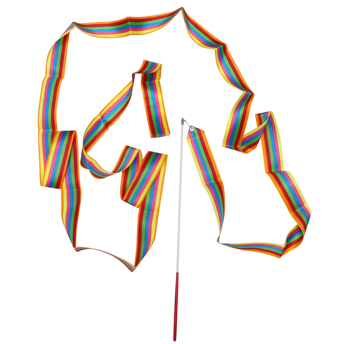 

12 Pcs Gymnastics Ribbons Dancing Silk Streamers Kids Ring Colorful Training Equipment Gymnastic Dance Circus Skill Exercise