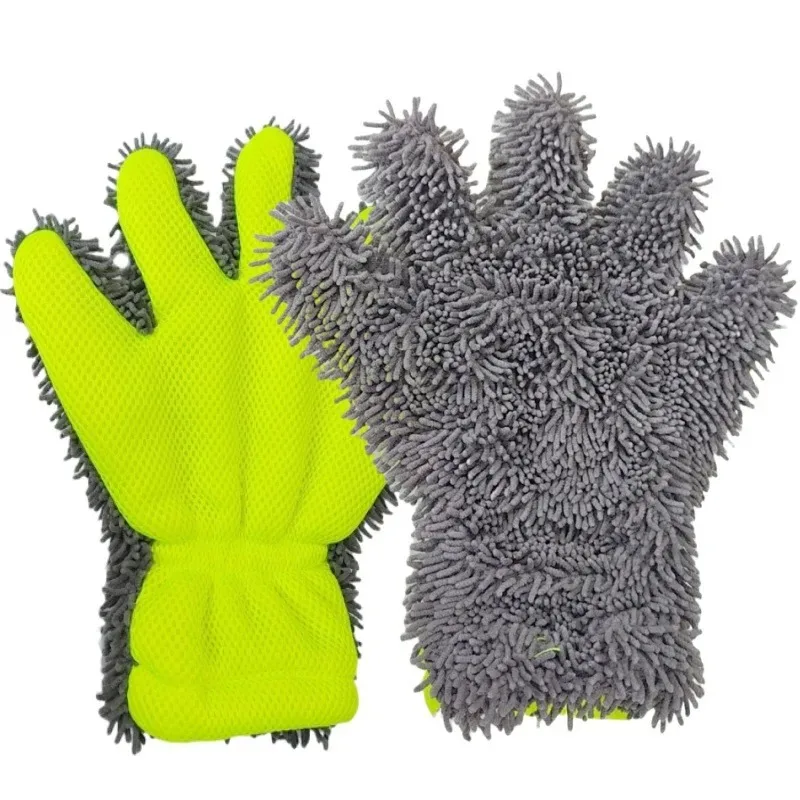 Microfiber Car Washing Gloves Cleaning Tool Car Detailing Dust Removal Mitts 5-Finger Wash Glove for Car Home Effective Clean view 4