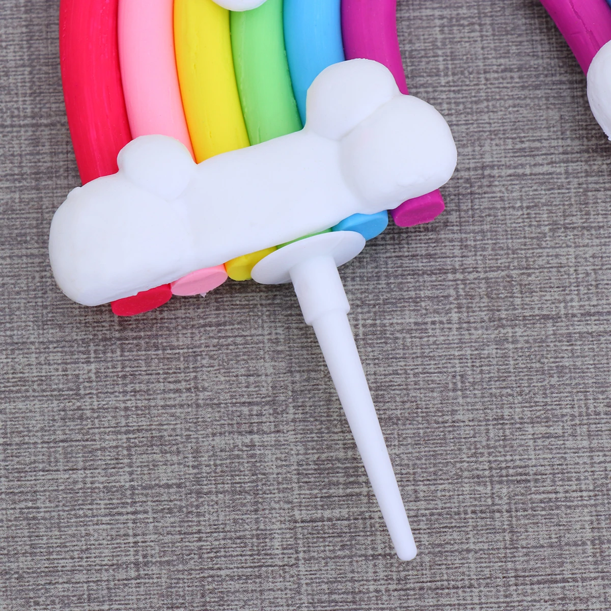 

2 pcs Rainbow Cake Toppers Pottery Design Colorful Funny Charm Fruit Picks Cupcake Decor Party Food Picks Birthday Kids Party