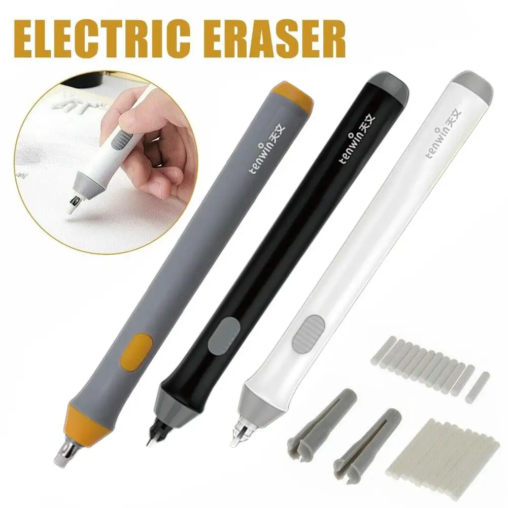 Adjustable Electric Pencil Eraser Kit Highlights Erasing Effects For Sketch Drawing with 22pcs Rubber Refills Electric Eras Y4D6