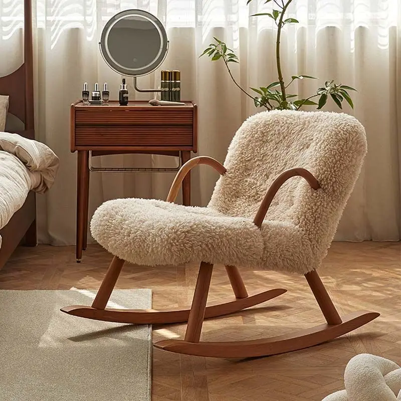 

Japanese solid wood leisure sofa chair combination balcony living room sofa home American retro lazy sofa chair pedal