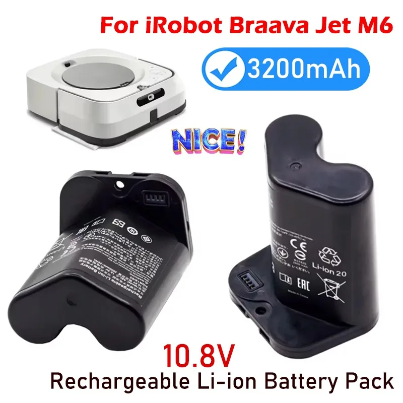 

Original 10.8V Batteryfor IRobot Braava Jet M6 3200mAh Rechargeable Li-ion Battery Pack Ultimate Robot Mop Model ABL-C/M6