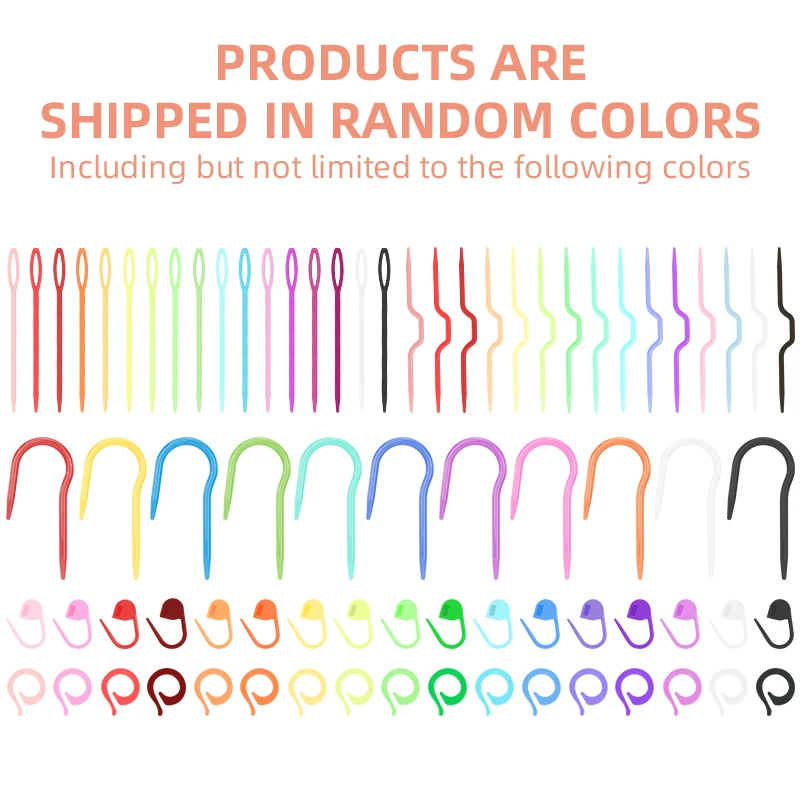 1set DIY Random Color Knitting Accessories, U-shaped Twist Needles, Sewing Needles, Marker Counting Ring & Counter Buckle