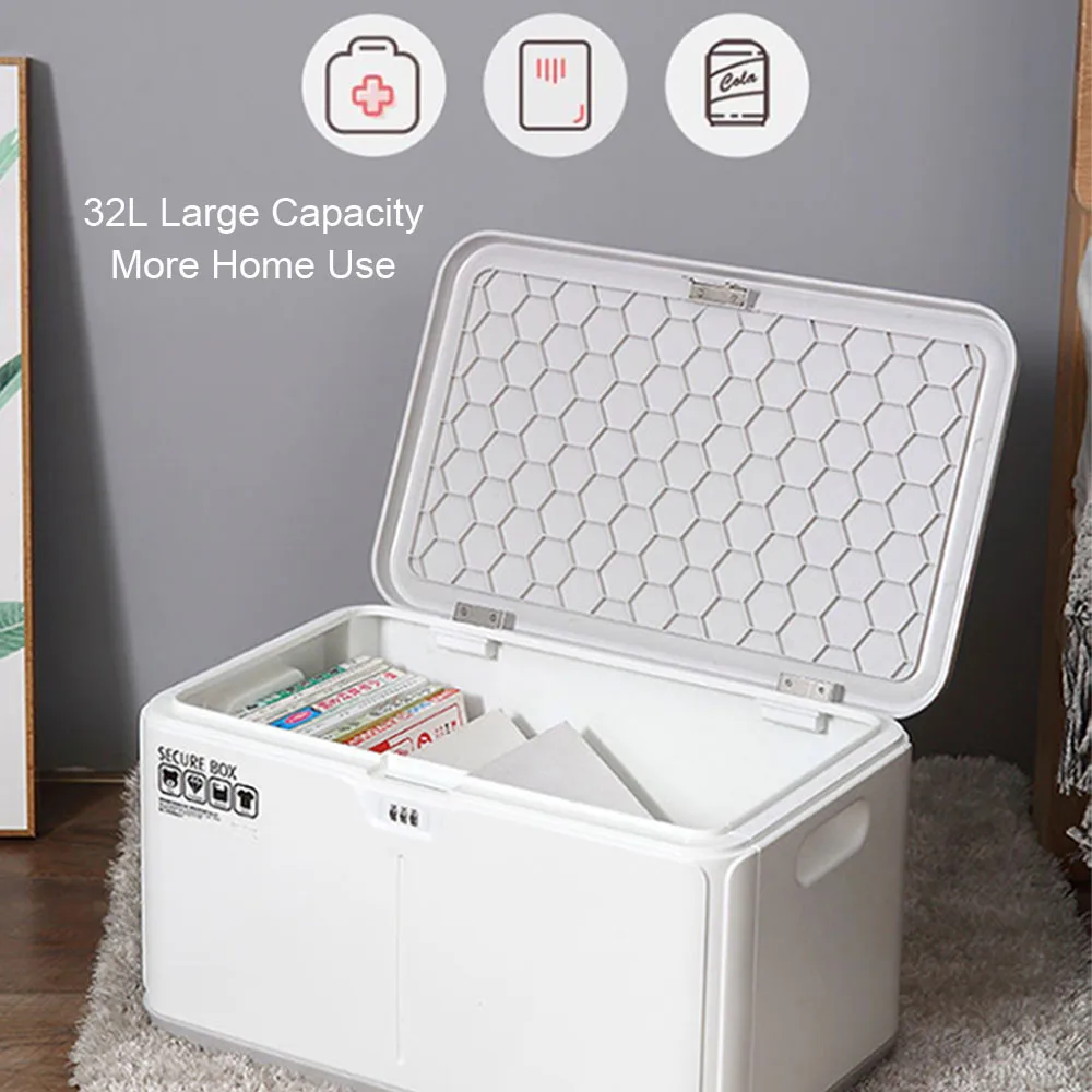 Imagem -05 - Password Lock Safe Box Dígitos Abs Privacy Security Storage Box Household Car Grande Capacidade Lanche Passaporte Organizer Case