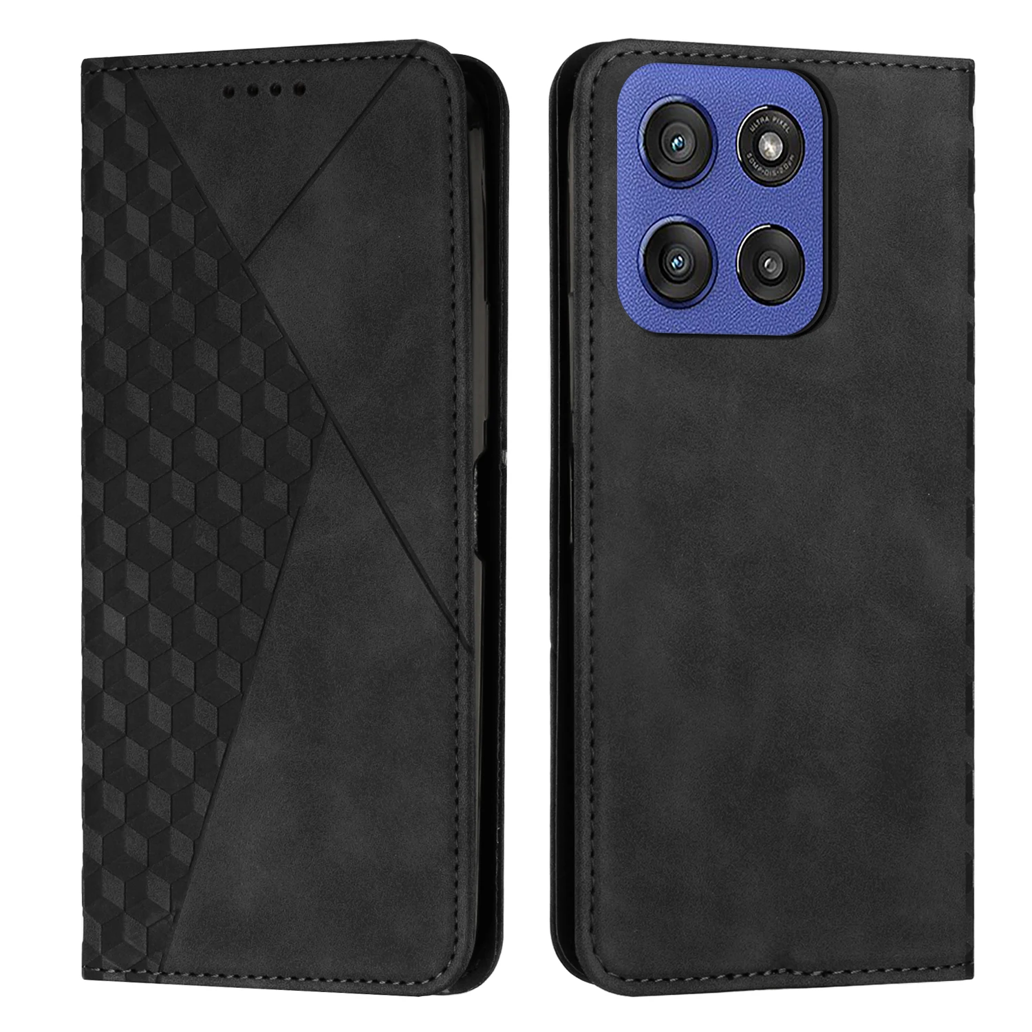 Funda tipo folio para Motorola MOTO edge 60 Pro con ranura para tarjetas, diseño de diamante, para edge 60 Fusion, MOTO edge 60 stylus, cubierta trasera