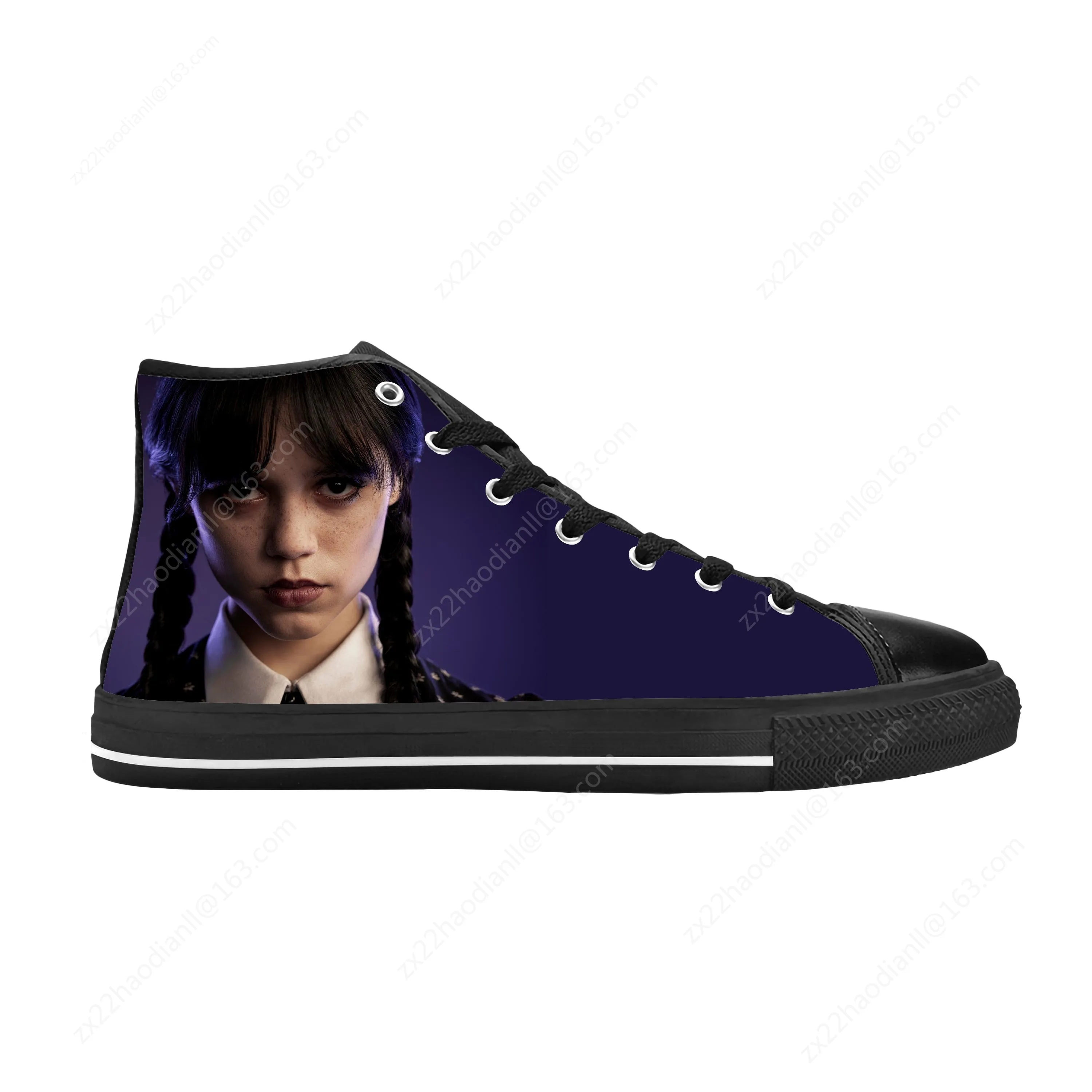 Hot Wednesday Addams TV Anime Cartoon Manga Comic Casual Cloth Shoes High Top Comfortable Breathable 3D Print Men Women Sneakers