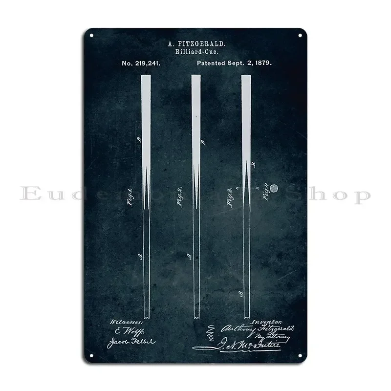 1879 Billiard Cue Metal Plaque Living Room Garage Rusty Cinema Designing Tin Sign Poster