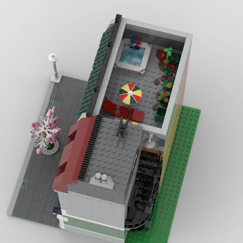 2208pcs MOC Modulaire Burger Huis Bloemist Gemodulared Model Building kerstcadeau blokken speelgoed Monteren DIY idee Onderwijs Kids