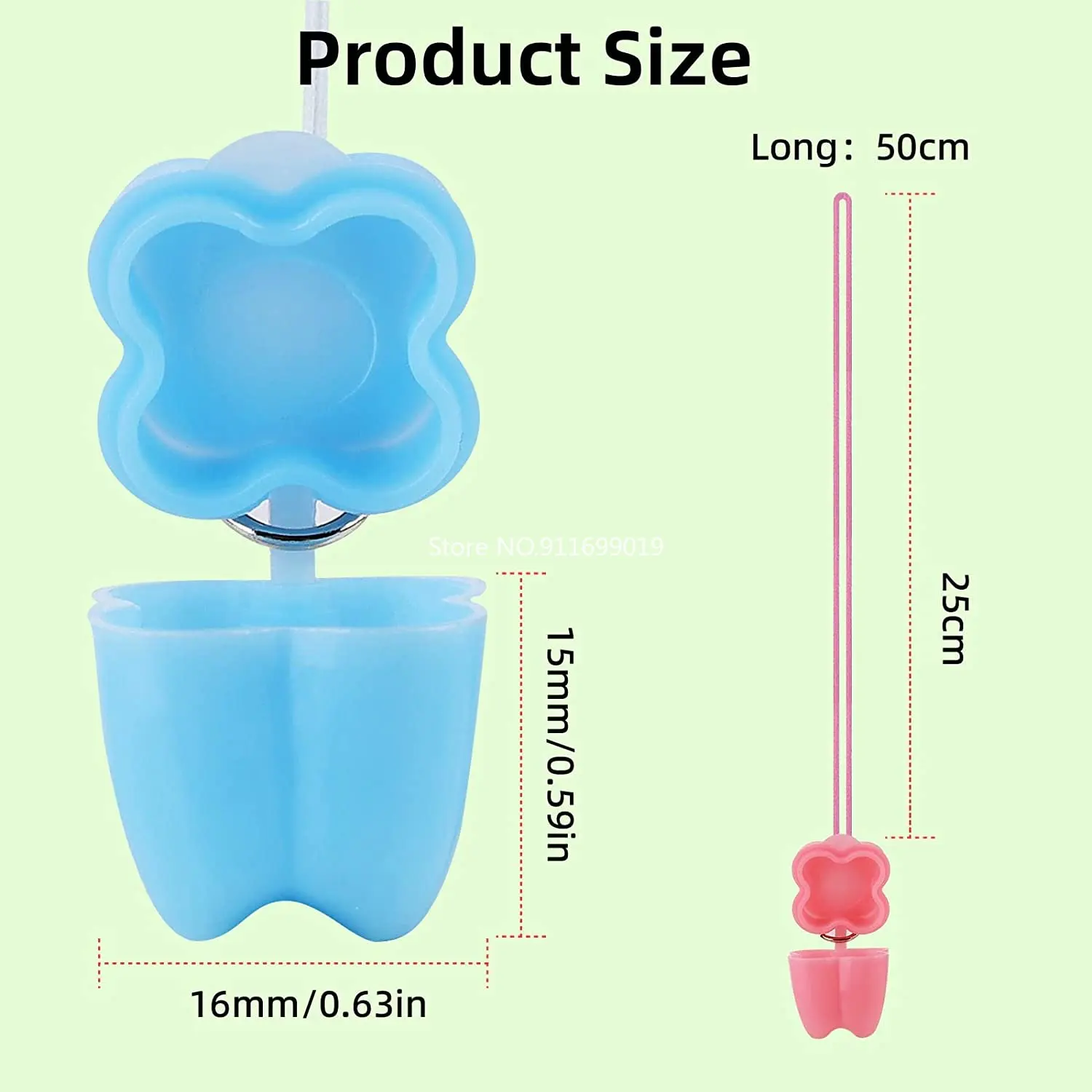 10/20/50/100pcsTeeth Saver Necklace Organizer Tooth Necklace for  Lovely Baby Milk Tooth Fairy Storage Box Tooth Save Box