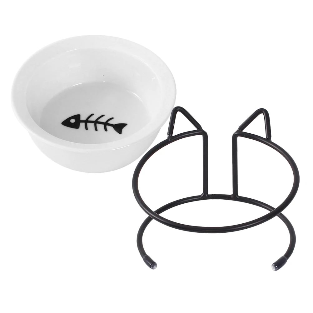 

Cat Bowl Neck Protection Ceramic Ergonomic Pet Dishes for Food and Water Indoor Feeder Cats