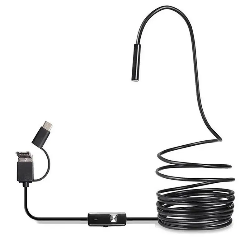 ABJS USB Endoscope Type C Borescope for OTG Android Phone 7mm Inspection Snake Camera,3.5M Hard Cable